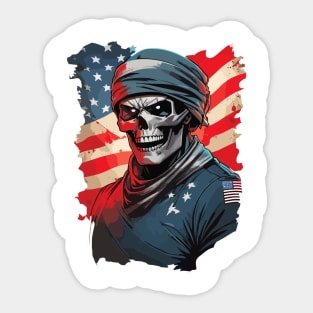 Skull Hero Soldier Wide Smile Sticker